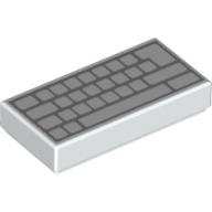 Image of part Tile 1 x 2 with Groove and Computer Keyboard with No Letters Print