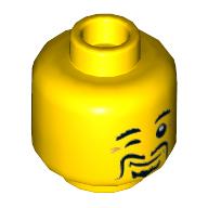 Image of part Minifig Head, Right Eye Winking, Long Moustache Print