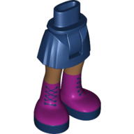 Minidoll Hips and Short Skirt with Medium Nougat Legs and Magenta Boots with Dark Blue Laces Print