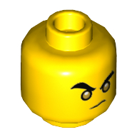 Minifig Head Monkie Kid, Gold Eyes / Open Mouth Print
