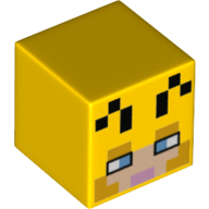 Minifig Head Special, Cube with Minecraft Bee Face Print