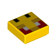 Tile 1 x 1 with Pixelated Bee Face, Red Eyes print