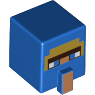 Image of part Minifig Head Special, Cube with Medium Nougat Nose, Blue Eyes print