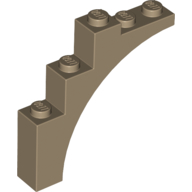 Brick Arch 1 x 5 x 4 [Continuous Bow, Raised Underside Cross Supports]