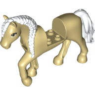 Animal, Horse with Raised Leg, White Braided Mane and Tail  print