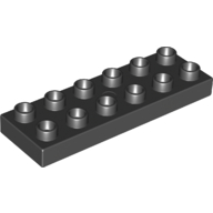 LEGO part 98233 Duplo Plate 2 x 6 in Black