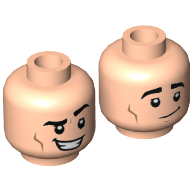 Minifig Head Joey Tribbiani, Tick Eyebrows, Smile, Closed Mouth / Open Mouth and Raised Eyebrow Print
