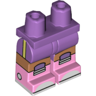 Hips with Medium Lavender Legs and Bright Pink Boots Pattern with Lavender Knee Pads, Gym Shorts, Nougat Legs, White Toes print