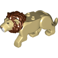 Animal, Big Cat, Lion with Reddish Brown Mane Print