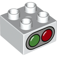 Duplo Brick 2 x 2 with Red and Green Lights Print