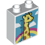 Duplo Brick 1 x 2 x 2 with Bottom Tube with Giraffe Head Height Chart Print