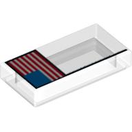 Tile 1 x 2 with United States of America Flag print