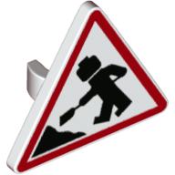 Road Sign Clip-on 2.2 x 2.667 Triangular with Road Works Sign print