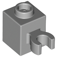 Brick, Modified 1 x 1 with Open O Clip (Vertical Grip) - Hollow Stud