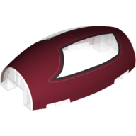 Windscreen 10 x 6 x 3 Bubble Canopy Double Tapered with Square Front Cutout and Dark Red Dual Cockpit Print