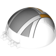Windscreen 6 x 6 x 3 Canopy Half Sphere with Dual 2 Fingers with White/Bright Light Orange/Light Bluish Grey Cockpit print
