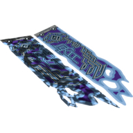 LEGO part Banner, Ragged with Holes, Silver and Dark Purple Details (Bone Demon) Print [Complete Sheet]