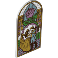 Glass for Frame 1 x 6 x 7 with Glass-Stained Window, Rose, Belle, Beast as Human Prince print