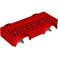 Vehicle Base 8 x 16 with Wheel Arches, Front and Side Studs, and 4 x 14 Recessed Studded Section, 5 Holes