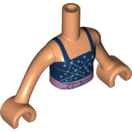 Minidoll Torso Girl with Dark Blue Top, Lavender Belt, Nougat Arms and Hands