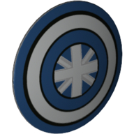 Minifig Shield Round Bowed with Blu/White Circles, Star print