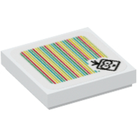 Tile 2 x 2 with Groove with Lakitu and Barcode Print (Sticker)