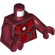 Torso Armor, Red Panels, White Circle (ARC Reactor) Print, Dark Red Arms and Hands