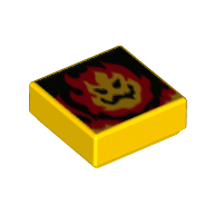 Tile 1 x 1 with Flame, Face print (Super Mario Lethal Lava Land)