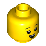 Minifig Head Girl, Eyelashes, Freckles, Open Mouth and Eyes / Closed Mouth and Eyes Print