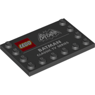 Plate Special 4 x 6 with Studs on 3 Edges with 'LEGO BATMAN CLASSIC TV SERIES' print