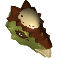 Animal Body Part, Dinosaur, Stygimoloch Head with Reddish Brown Markings Print