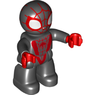 Duplo Figure Spider-Man Black and Red Print