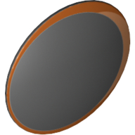 Minifig Shield Round Bowed, Metallic Copper Border (Eye) Print