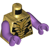 Image of part Torso Armor, Black and Gold Panels Print, Medium Lavender Arms and Hands