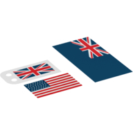 LEGO part Flags, UK and USA [Complete Sheet]