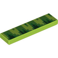 Tile 1 x 4 with Green Pixelated Greenery print