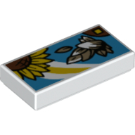 Tile 1 x 2 with Sunflowers, Sunflower Seeds on Dark Azure Background print
