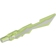Weapon Sword with Jagged Edges and Marbled Yellowish-Green Pattern