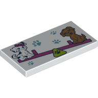 Tile 2 x 4 with Dogs on Seesaw print