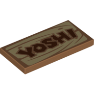 Tile 2 x 4 with Wooden Board, 'Yoshi' print