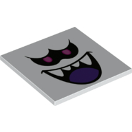 Tile 6 x 6 with Bottom Tubes with Black/Lavender Eyes, Black Mouth, Dark Purple Tongue, White Fangs print