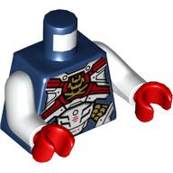 Image of part Torso Armor with White and Red Panels, Gold Symbol print, White Arms, Red Hands