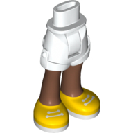 Minidoll Hips and Shorts with Medium Brown Legs and White Laces on Yellow Shoes Print
