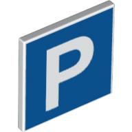 Road Sign Clip-on 2 x 2 Square [Thick Open O Clip] with Parking Sign print