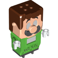 Hub, Luigi with 4 Top Studs and LCD Screens for Eyes and Chest
