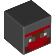 Minifig Head Special, Cube with Pixelated Red Print