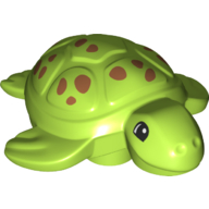 Duplo Animal Turtle, No Top Stud, Dark Orange Spots Print