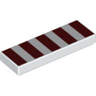 Tile 1 x 3 with Dark Red Squares print