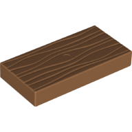 Duplo Tile 2 x 4 with Wood Grain Pattern