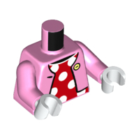 Torso Jacket, Red Undershirt with White Spots print, Bright Pink Arms, White Hands